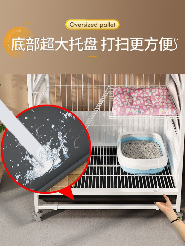 【含稅/免運】 貓籠子帶廁所一體家用室內超大自由空間貓別墅小型貓咪籠加粗加固
