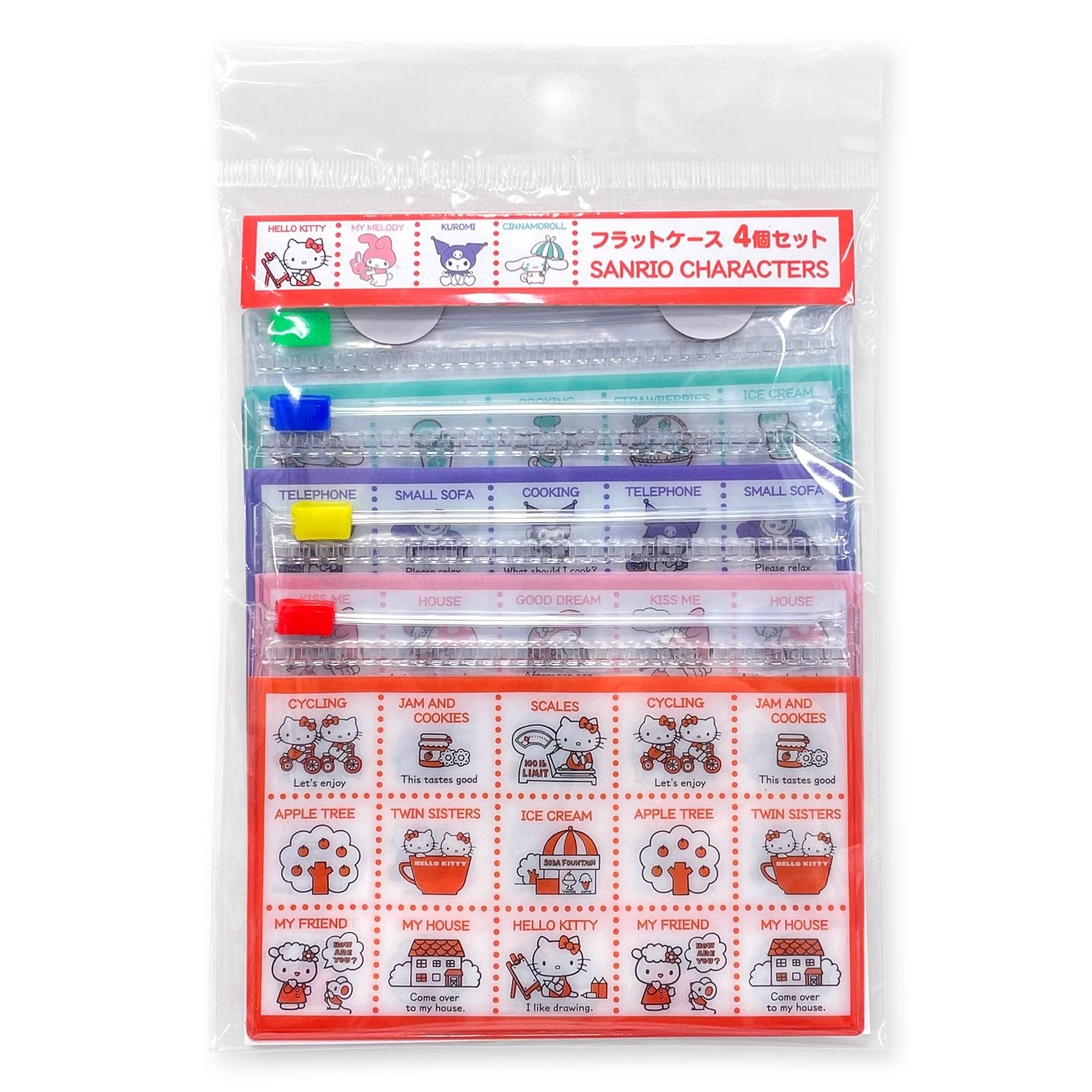 【震撼精品百貨】Hello Kitty 凱蒂貓~日本三麗鷗SANRIO MX扁平包夾鏈袋組4入*27005