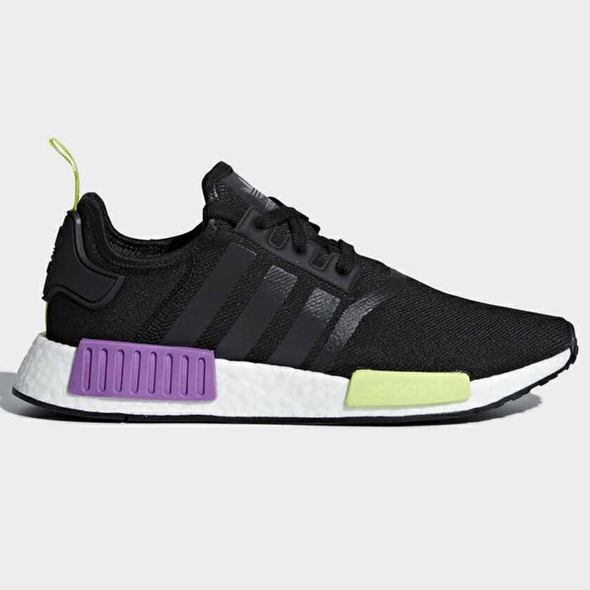 Adidas NMD_R1 Black 男鞋 慢跑 休閒 BOOST 襪套 網布 透氣 黑 紫【運動世界】 D96627