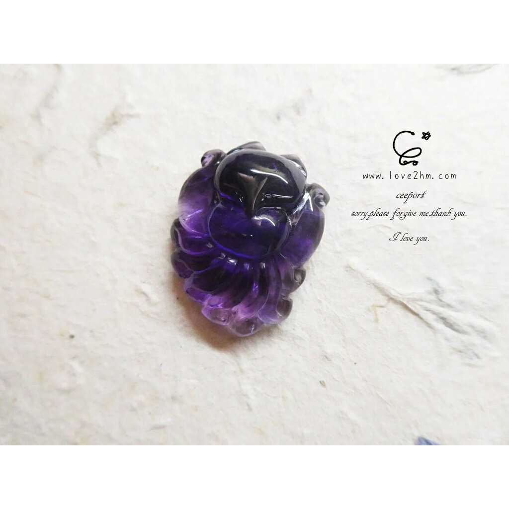 紫晶 九尾狐 2110163/紫水晶/水晶飾品/ [晶晶工坊-love2hm]