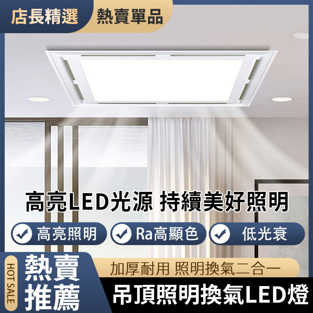 【新北現貨】LED吊頂照明排風扇 衛生間/廚房換氣扇輕薄廚房排風燈