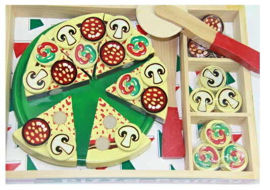 【晴晴百寶盒】預購 木製 製作PIZZA披薩遊戲 角色扮演 親子早教 益智遊戲玩具 安全平價促銷 禮物禮品 CP值高 P125