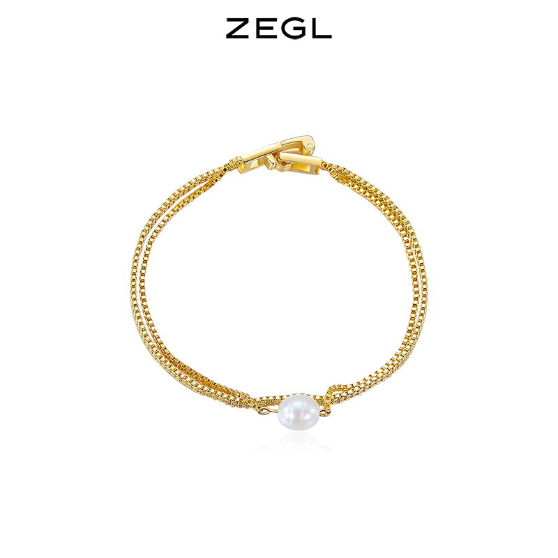 ZEGL設計師甜酷復古淡水珍珠手鏈女ins小眾設計感簡約手飾配飾品