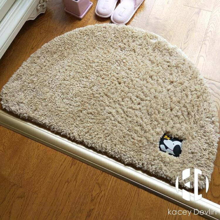 半圓形浴室吸水墊衛生間地墊扇形腳墊入戶門廳墊臥室卡通門墊【聚物優品】