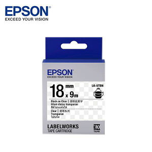 EPSON LK-5TBN C53S655408 標籤帶(透明18mm ) 透明底黑字