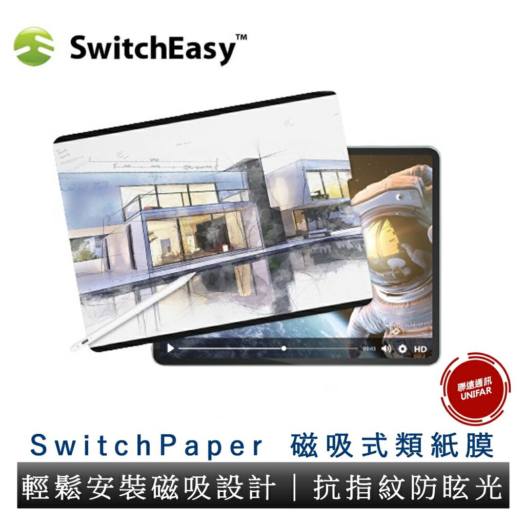 SwitchEasy 美國魚骨 可拆卸 iPad類紙膜 SwitchPaper 磁吸式類紙膜 贈收納夾 原廠公司貨