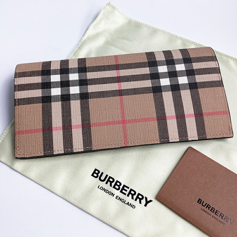 美國百分百【全新真品】Burberry 皮夾 長夾 錢包 皮革真皮 翻蓋 精品專櫃 logo 男女通用 菱格紋 BJ96