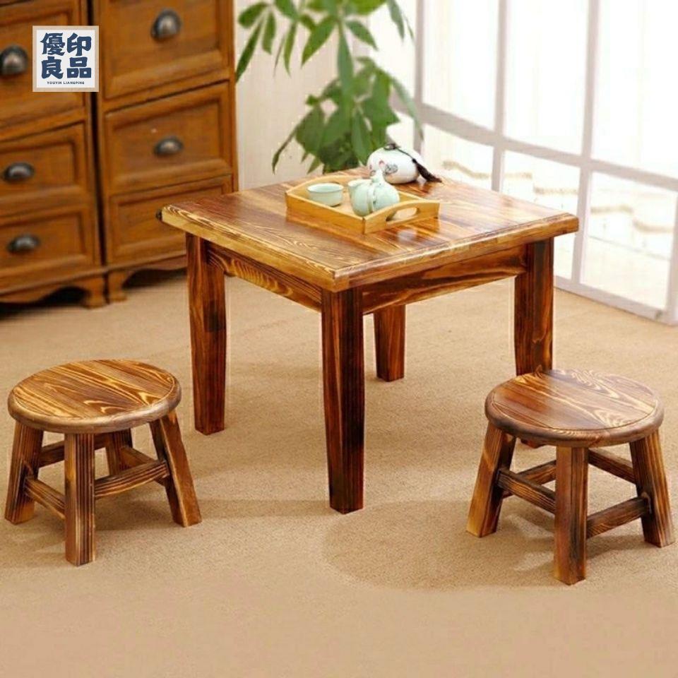 工廠直銷 特惠/免運 小戶型餐桌 茶几桌 桌子 吃飯桌 四方形飯桌實木餐桌家用小戶型小方桌矮桌簡約現代全實木四人飯桌可開發票 全館折扣 店長優選 y5423