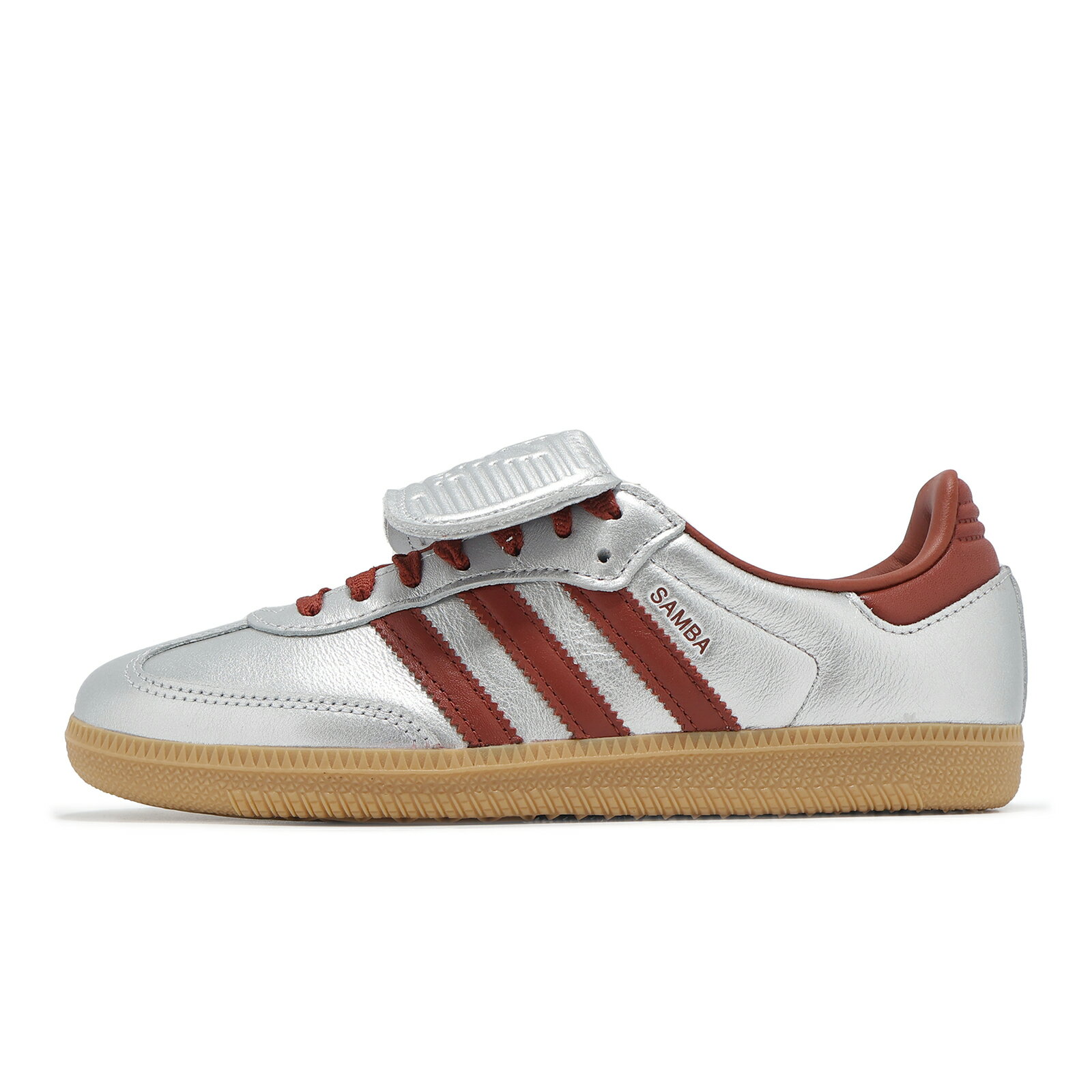 adidas 休閒鞋 Samba LT W 女鞋 銀 紅 膠底 復古 翻鞋舌 德訓鞋 愛迪達 JH5707