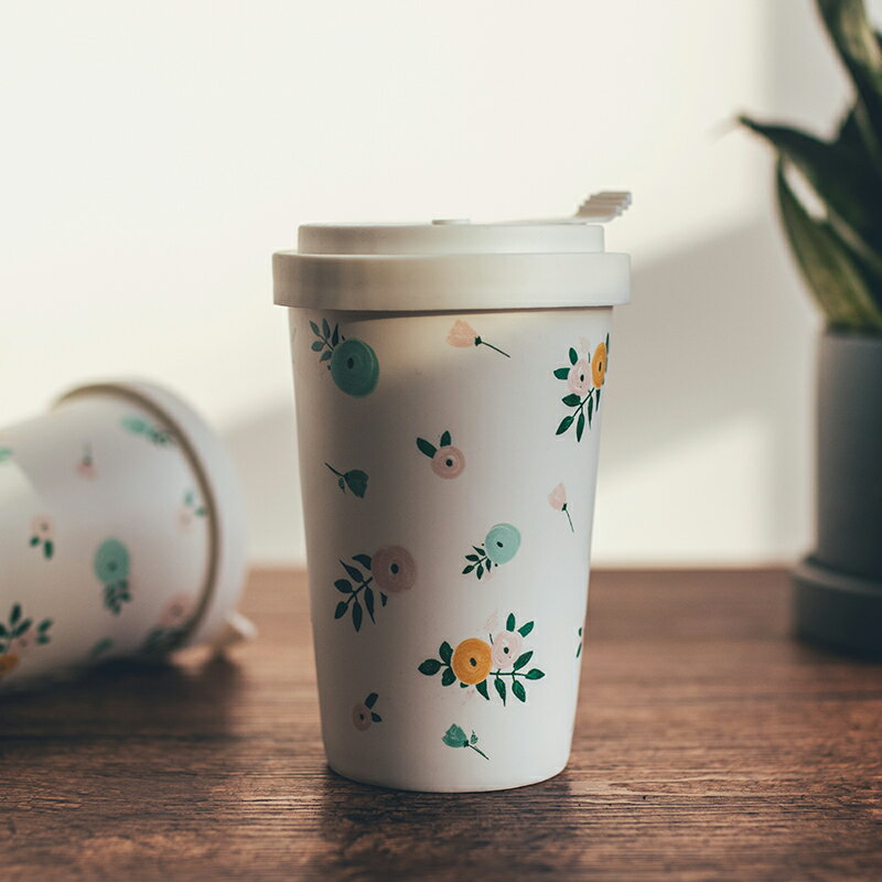 復古小清新陶瓷杯帶蓋情侶杯大容量辦公室水杯早餐咖啡果汁馬克杯