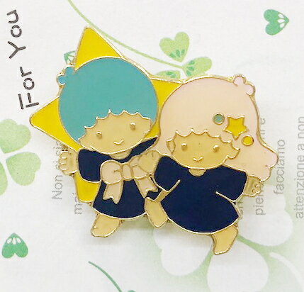 【震撼精品百貨】Little Twin Stars KiKi&LaLa 雙子星小天使 Sanrio徽章#55019 震撼日式精品百貨