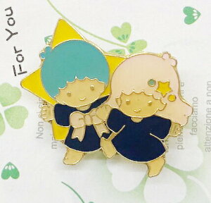 【震撼精品百貨】Little Twin Stars KiKi&LaLa 雙子星小天使 Sanrio徽章#55019 震撼日式精品百貨