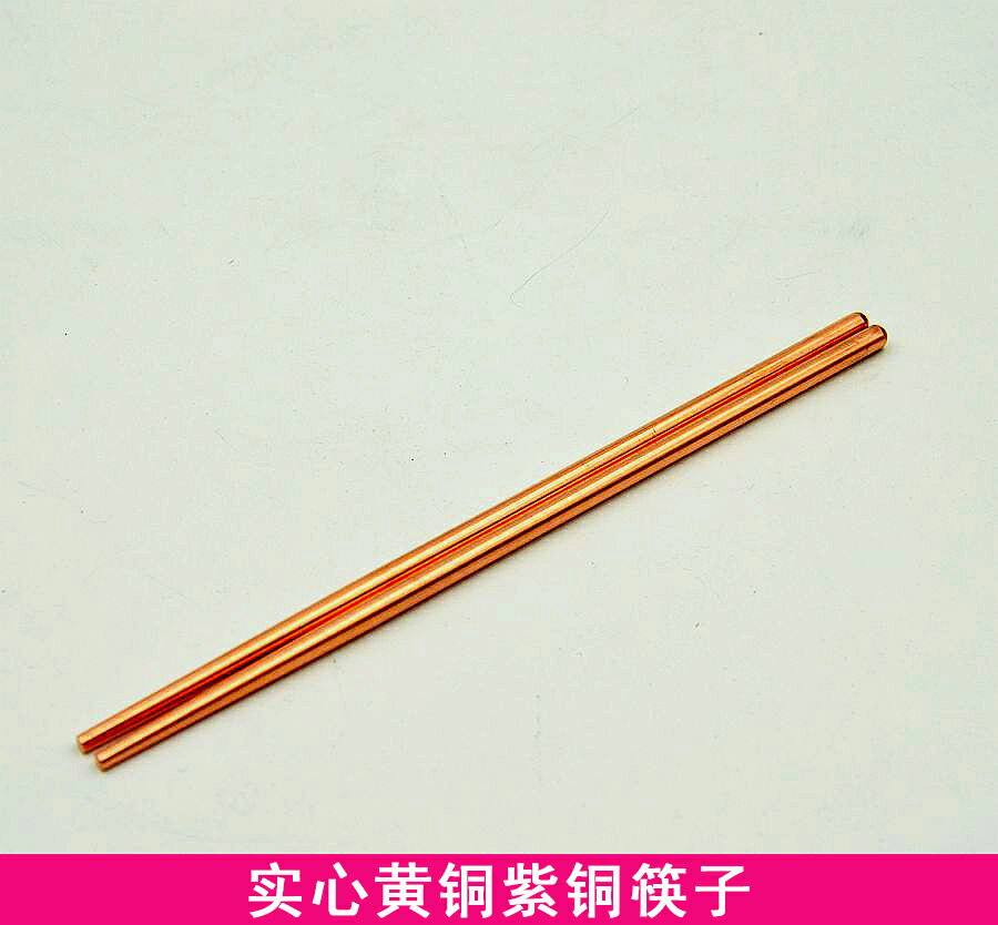 銅筷子純銅實心實心紫銅方形筷子加厚實心黃銅筷子家用銅筷子1入