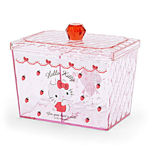 【震撼精品百貨】Hello Kitty 凱蒂貓 Sanrio HELLO KITTY寶石風分格收納盒(草莓)#82760 震撼日式精品百貨