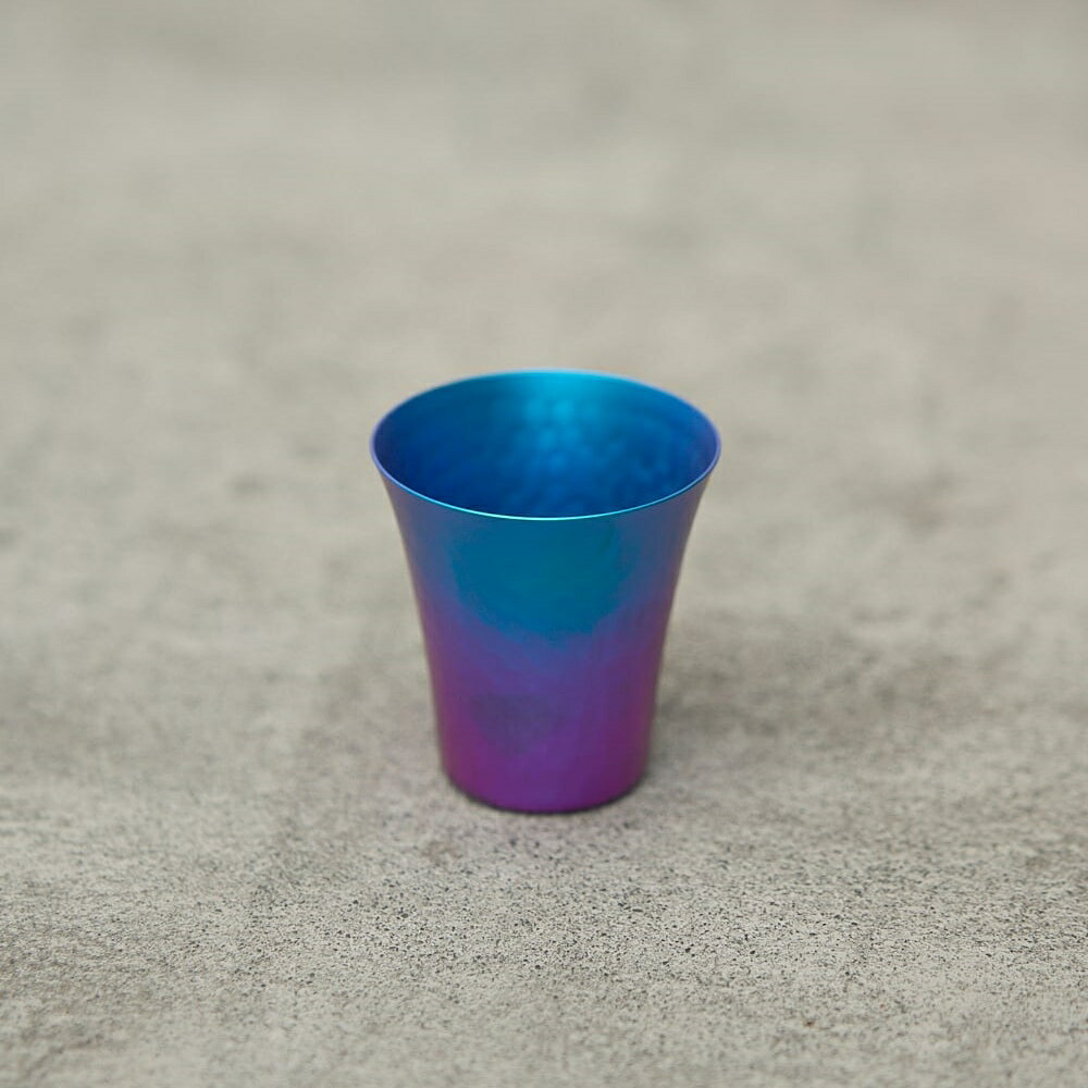 TSUCHI 日本燕三條製 鎚目紋純鈦清酒杯 SK-008 藍紫色 Mid Night 2
