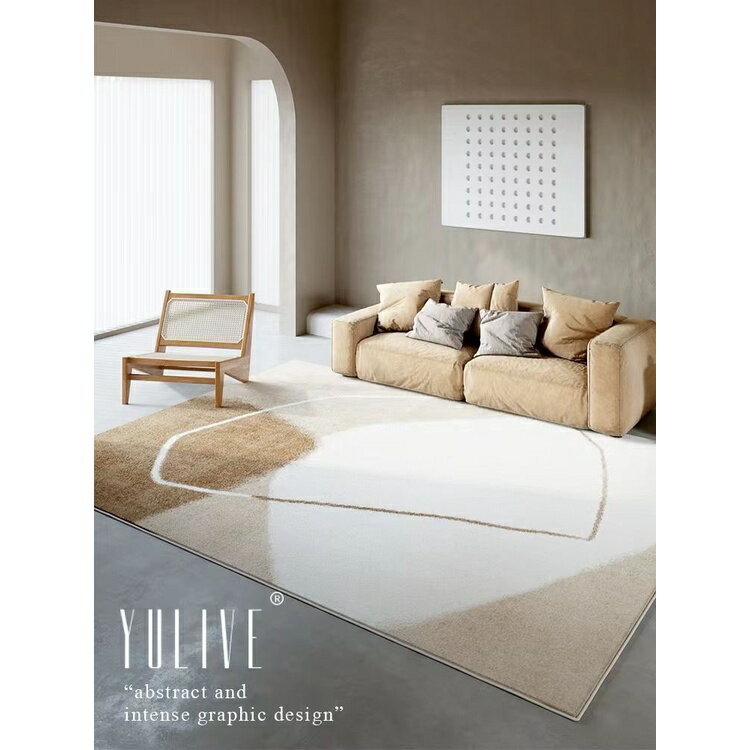 臥室地毯床邊地毯客廳地毯 滿鋪加厚仿羊絨地毯 北歐現代風簡約风地毯 可水洗支持客製尺寸