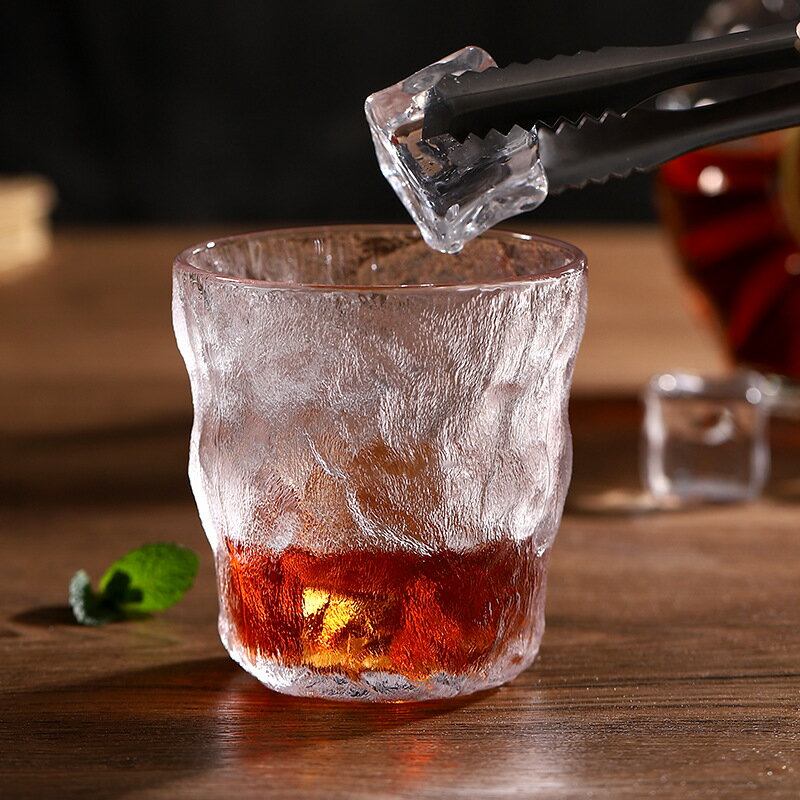 冰川玻璃杯高顏值簡約ins風創意家用威士忌紅酒杯熱水杯啤酒杯子