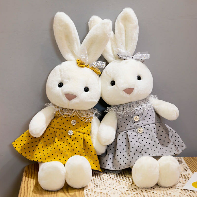 長耳兔毛絨兔子公仔小白兔布娃娃玩偶睡覺抱枕男女生日禮物