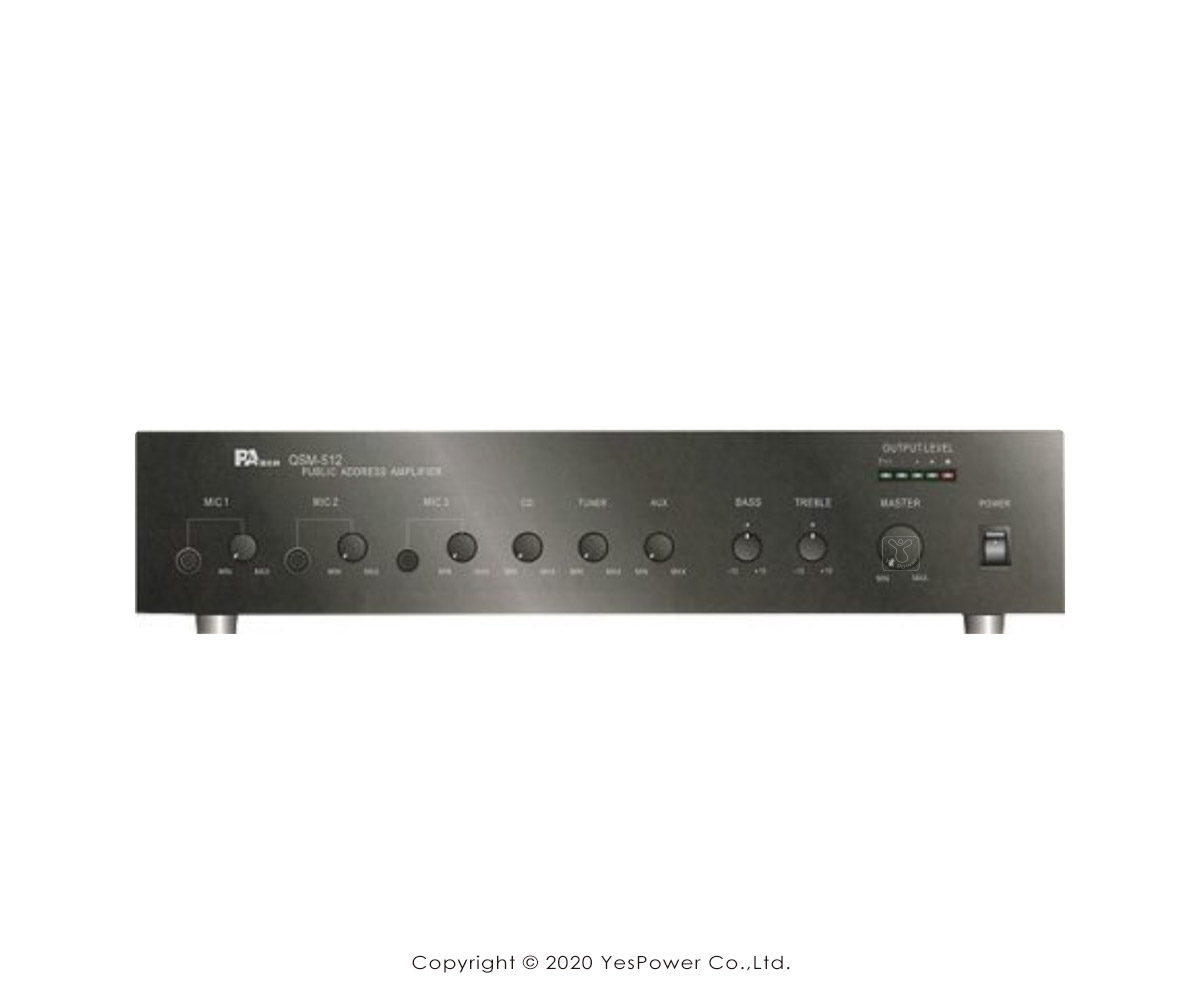 PA Tech QSM-506 商用擴大機 60W 教學功率擴大機 公共廣播工程擴大機