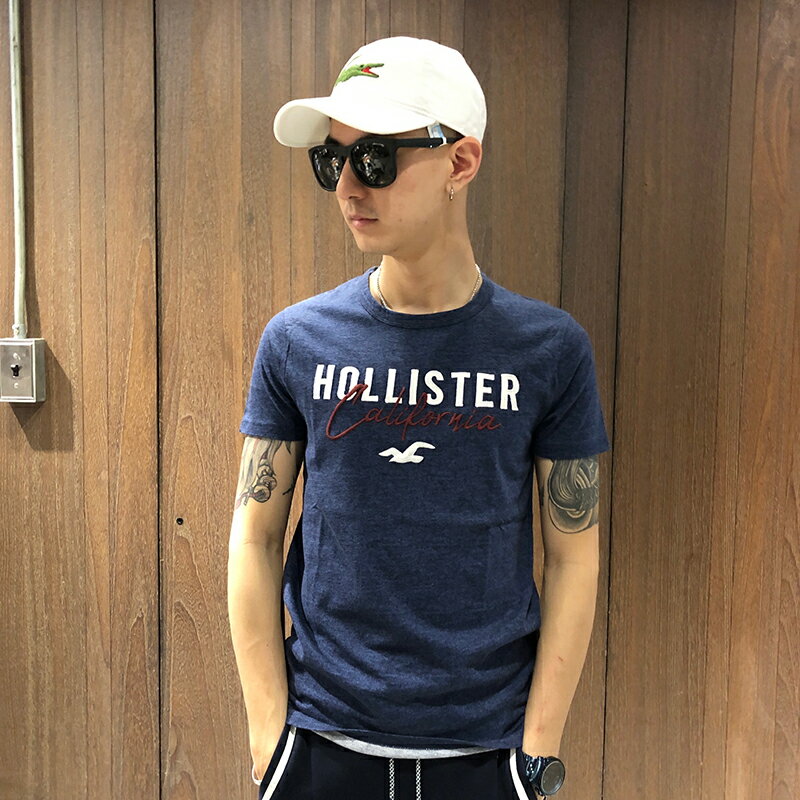 美國百分百【全新真品】Hollister Co. T恤 HCO 短袖 T-shirt 海鷗 logo 海軍藍 AQ76
