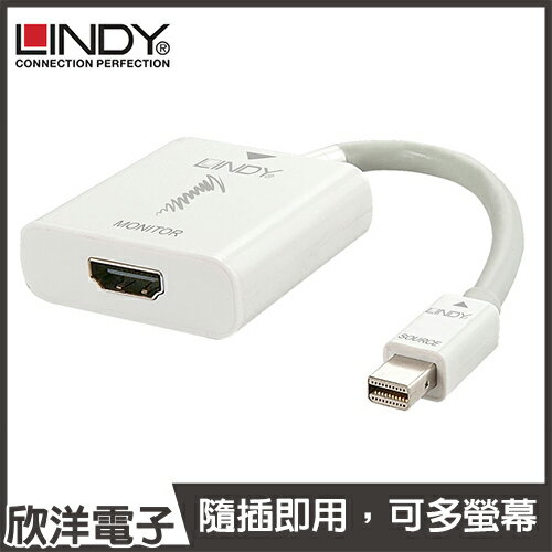 ※ 欣洋電子 ※ LINDY林帝 主動式 MINI-DISPLAYPORT轉HDMI 4K/60HZ轉接器(41069)