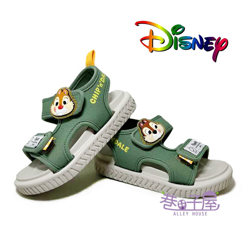 DISNEY迪士尼 童款奇奇蒂蒂韓系餅乾織帶涼鞋 [A22041] 莫蘭迪綠 MIT台灣製造【巷子屋】