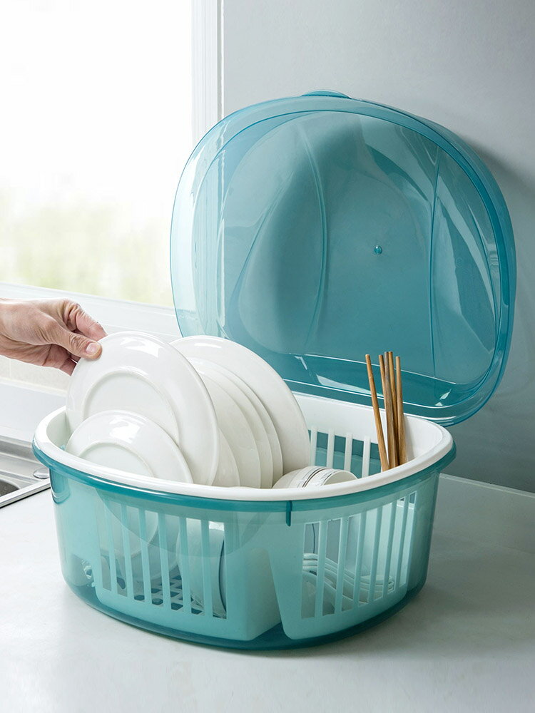 廚房裝碗筷收納盒 臺面瀝水碗柜放盤子置物架桌面碗碟整理收納架