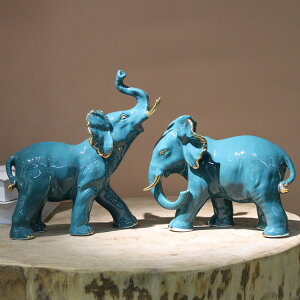 創意現代陶瓷大象擺件 簡約家居動物裝飾品 新款桌面工藝品擺設 創意禮品 擺件 創意家居酒櫃裝飾品擺件G1867 交換禮物全館免運