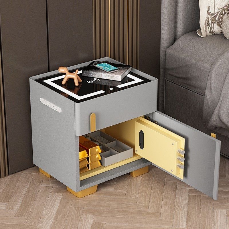 【超優品】智能床頭柜帶保險箱一體實木小型隱形保險柜2023新款臥室簡約現代