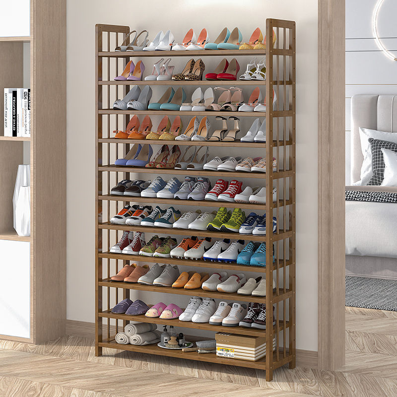 鞋用門口收納高層大容量多層實木鞋櫃置物竹