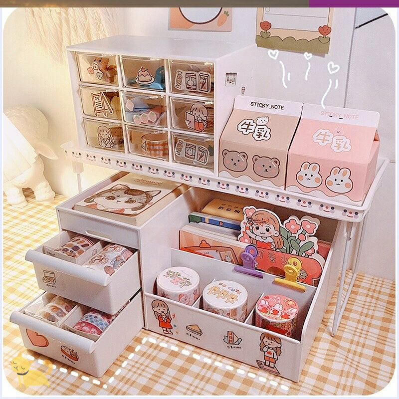 桌面柜子日式學生ins風可愛桌上置物架收納盒雜物整理少女心宿舍