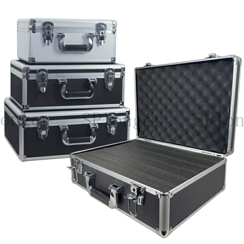 帶鎖鋁合金手提式工具箱 手提箱 鋁箱 五金 儀器 設備 器材 文件 收納箱 海綿 自定義 多功能 小行李箱 儲物箱 鑰匙
