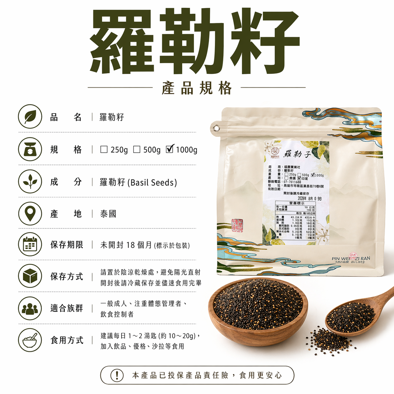 隔日配 頂級 福園 羅勒籽 羅勒子 罗勒籽 250g 小紫蘇 / 明列子 | 美纖小舖直營店 | 樂天市場Rakuten