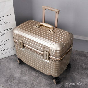 行李箱空姐箱18寸鋁框攝影登機箱迷你拉桿箱男萬向輪密碼機長箱 DQKB