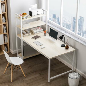 簡易電腦臺式桌家用簡約租房一體桌書桌書架組合臥室辦公桌學生桌