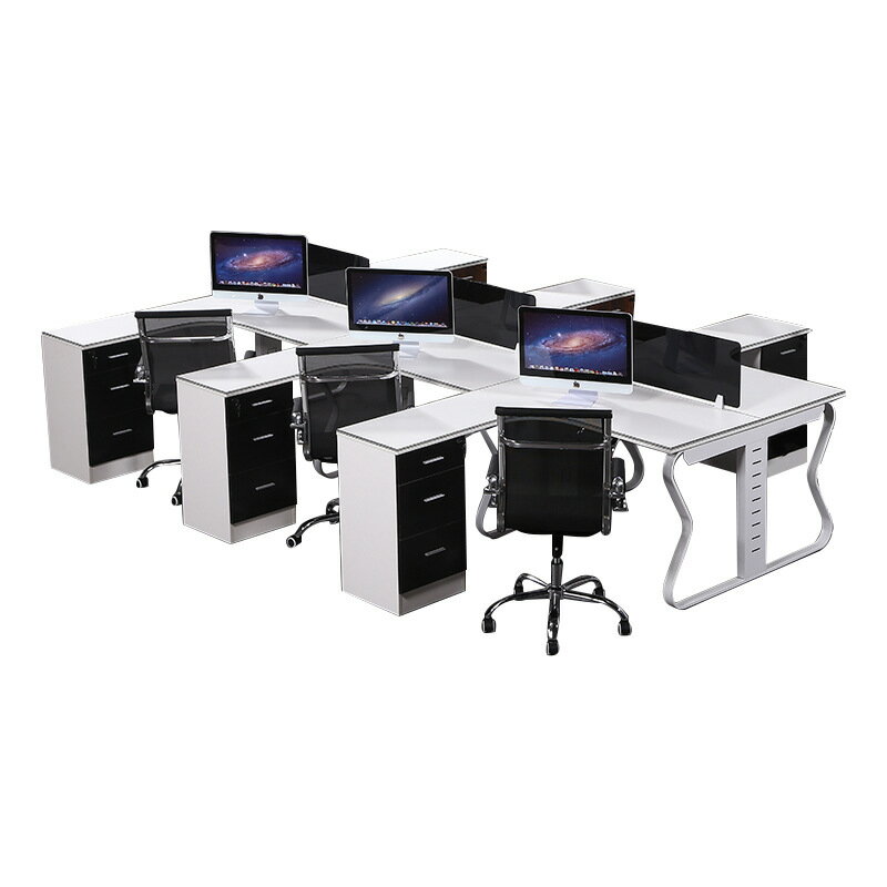 辦公家具簡約電腦桌椅屏風職員辦公桌廠家鋼架員工辦公桌