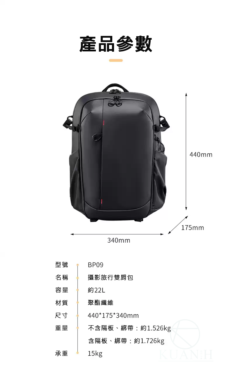 免運 Ulanzi BP09 22L 城市系列雙肩後背相機包 快取 防潑水 單眼收納 鏡頭收納 攝影包 攝影後背包｜領券最高折$220 7