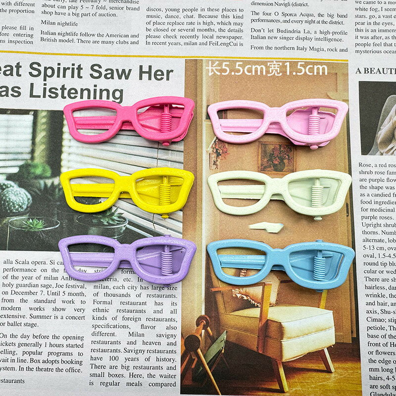 【台灣現貨】時尚配件 髮飾 髮夾 鯊魚夾 大嘴夾 邊夾  彩色有痕金屬眼鏡髮夾趣味搞怪鴨嘴夾手工DIY配件材料髮飾底夾 9