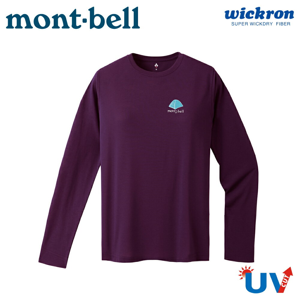 【Mont-Bell 日本 WICKRON MOUNTAIN GEAR 山道具女長袖T《紫》】1114797/登山