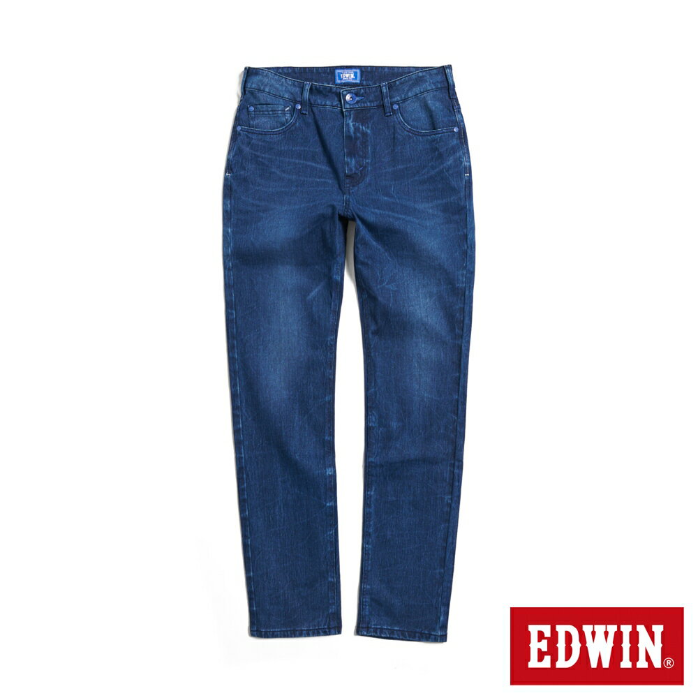 EDWIN 加大碼 EDGE 棉彈力丹寧窄管直筒牛仔褲-男款 石洗綠