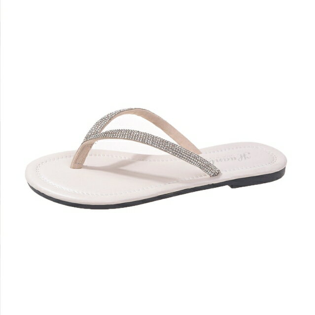 35-42碼 加大尺碼拖鞋 水鑽人字拖鞋 夾腳拖鞋 水鑽拖鞋 防滑平底夾趾涼鞋 平底鞋 櫻桃嚴選 5