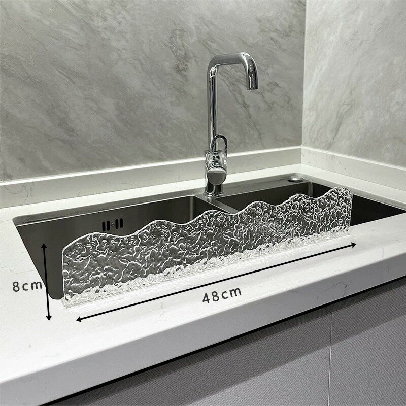 防水板 擋水板 水槽檔板 壓克力水槽擋水板家用廚房邊緣擋水條洗菜盆洗碗池防水擋板隔水板『ZW7893』