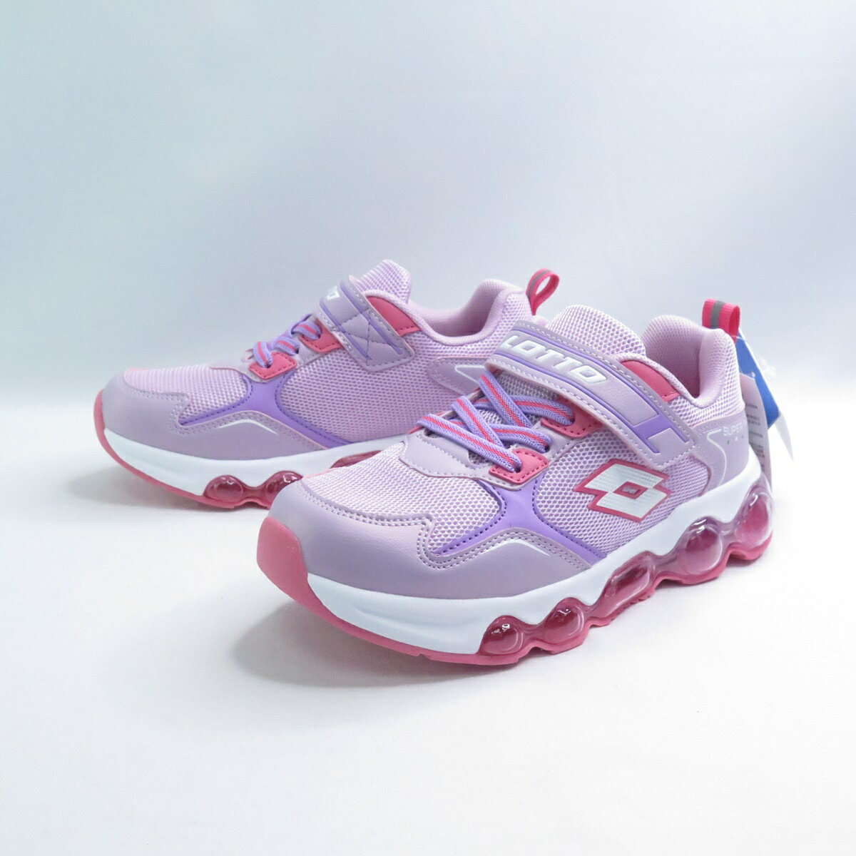 LOTTO LT4AKR8457 SUPER MAX 中大童 跑鞋 魔鬼氈 彈力氣墊 避震 星光紫【iSport愛運動】