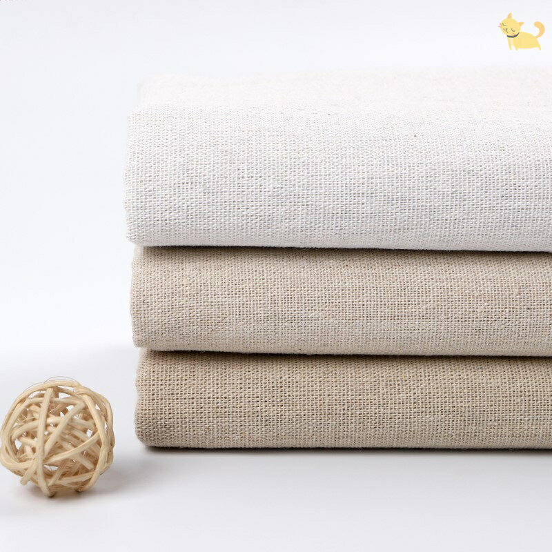 亞麻布料 日韓純色沙發素色棉麻布素麻 背景布面料diy手工桌布 2