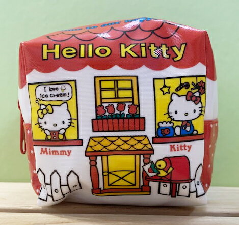 【震撼精品百貨】Hello Kitty 凱蒂貓 Hello Kitty日本SANRIO三麗鷗KITTY化妝包/筆袋-方形復古*57564 震撼日式精品百貨