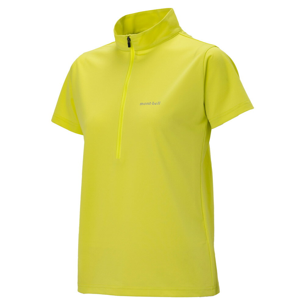 ├登山樂┤日本 mont-bell WIC. UV-Tect S/S Zip Shirt 女 # 1114935YL 黃