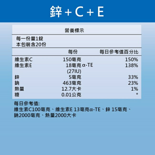 SUNLIFE森萊富 鋅+C+E發泡錠(水蜜桃口味) 20錠