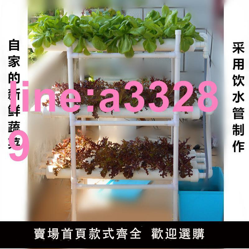 {可開發票}管道式家庭陽臺自動澆灌水培多層無土栽培裝置水培蔬菜種植架包郵