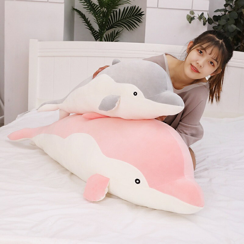 海豚抱枕娃娃床睡覺女娃娃禮物海洋世界毛絨
