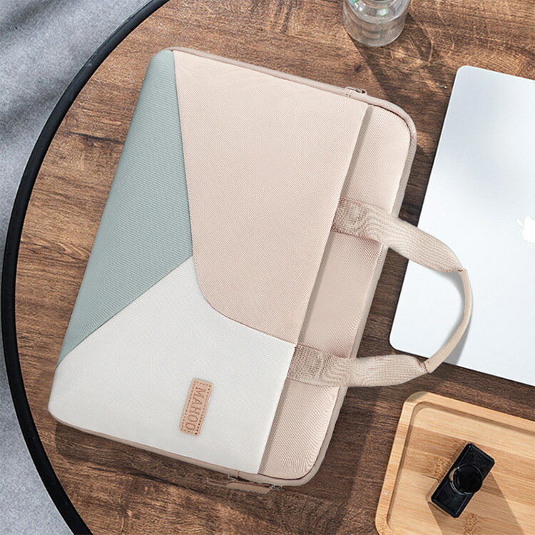 【拼色輕薄】筆電包 筆記型電腦包 MacBook保護套 13吋14吋15.6吋通用 手提公事包 防震減壓 防潑水材質 商務通勤 簡約時尚 女款推薦